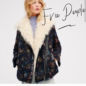 Free People Jacquard Wool Coat
